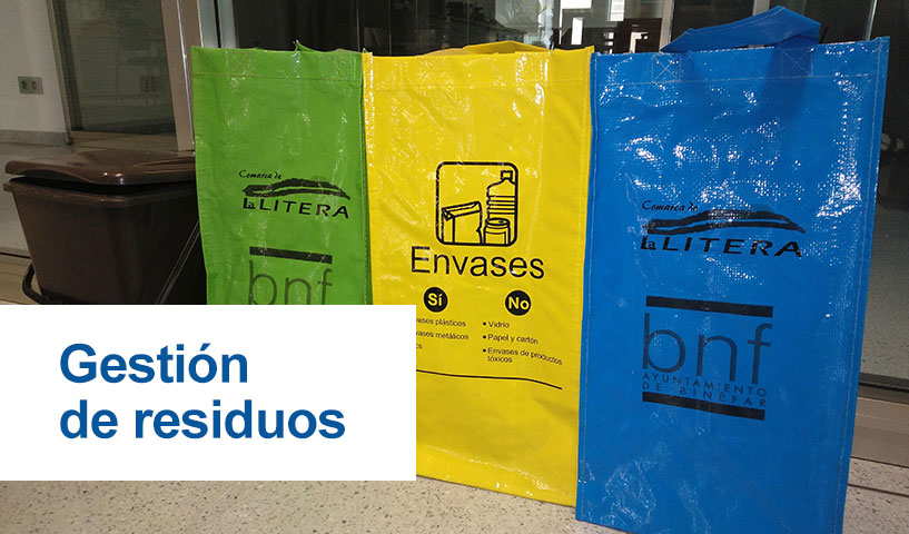 Gestión de residuos, bolsas reciclaje